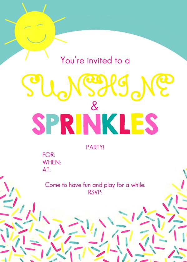 Sunshine and Sprinkles Girl Party Canary Jane